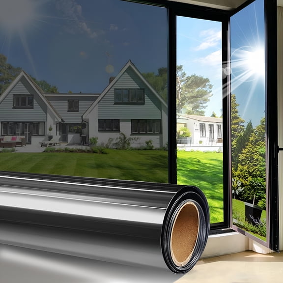 ARVELIA Window Film Privacy One Way Window Tint for Home Reflective See Out not in Light Heat Blocking for Doors and Windows(Black 17.5X78.7)
