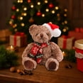 thumbnail image 1 of ARVELLIA Christmas Teddy Bear Plush Toy with Santa Hat, Soft Stuffed Animal Bear Doll, Cute Holiday Gift for Kids, 1 of 6