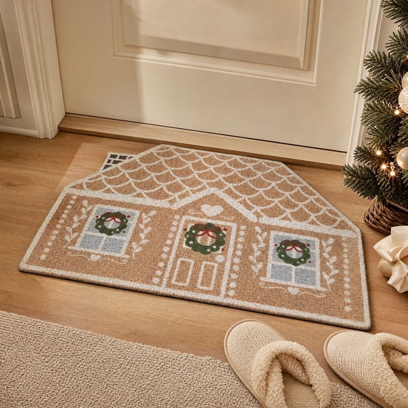Library Entrance Rug ARVELLIA Gingerbread House Entryway Mat, Christmas Front Door Rug ...