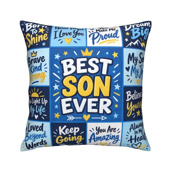 ARVELMORA Gifts For Son Birthday Throw Pillow Covers Bedroom Couch Sofa Square Pillow Case Decorative Pillow Covers 18x18 Inch Pillowcase Cushion Covers With Zipper