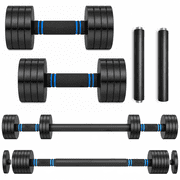 ARVIVO 20lb V2.0 Adjustable Steel Dumbbells Set of 2, 2-in-1 Dumbbell Barbell Set,5-20lb Each&40lb Total for Home GYM Workout Black