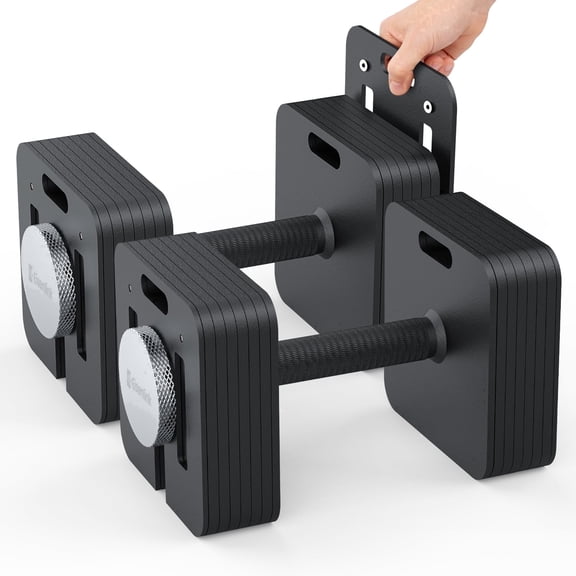 ARVIVO 2PCS 10-80lb Adjustable Dumbbell Set,5lb Increments & 10lb Handle,Quick-Lock Square Weight Dumbbells for Home Gym
