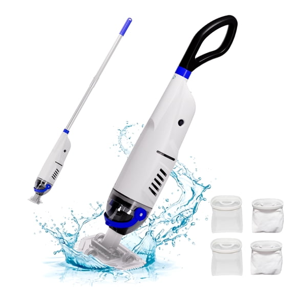 ARVIVO Upgraded Cordless Pool Vacuum&Dual Heads, 60-Min Runtime, Rechargeable Handheld Cleaner for Pools up to 98in, White