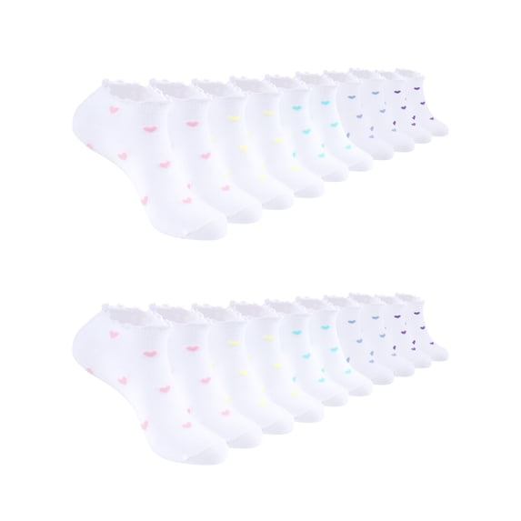 ARWSER 10 Pack Women Ankle Soft Breathable Socks, Low Cut Casual Cute Ruffle Heart Knit Frilly Socks Perfect Gifts for Women