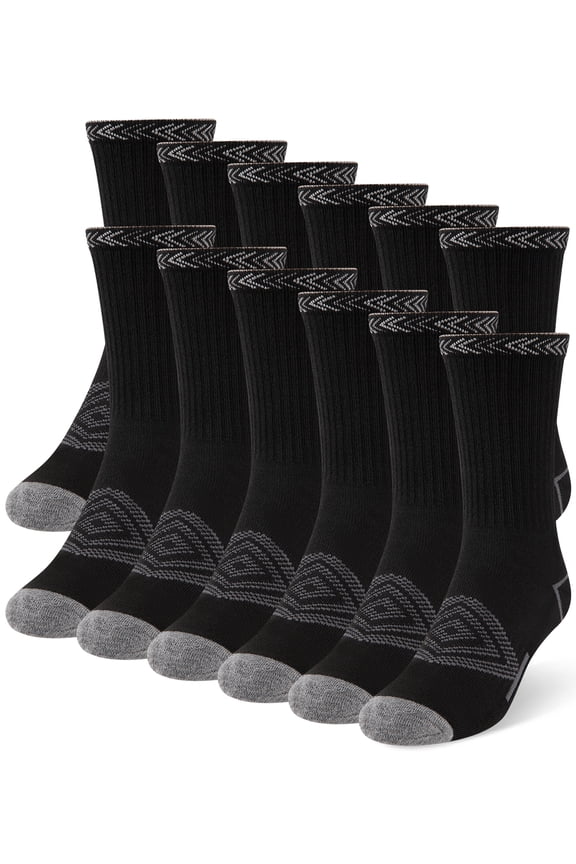 12 Pairs Mens Crew Socks Athletic Running Cushioned Breathable Socks