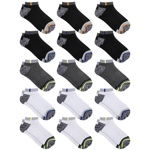 ARWSER Men's 15 Pairs Ankle Socks Breathable Casual Athletic Socks, Multi-Purpose Low Cut Daily Sports Wear Socks for Men