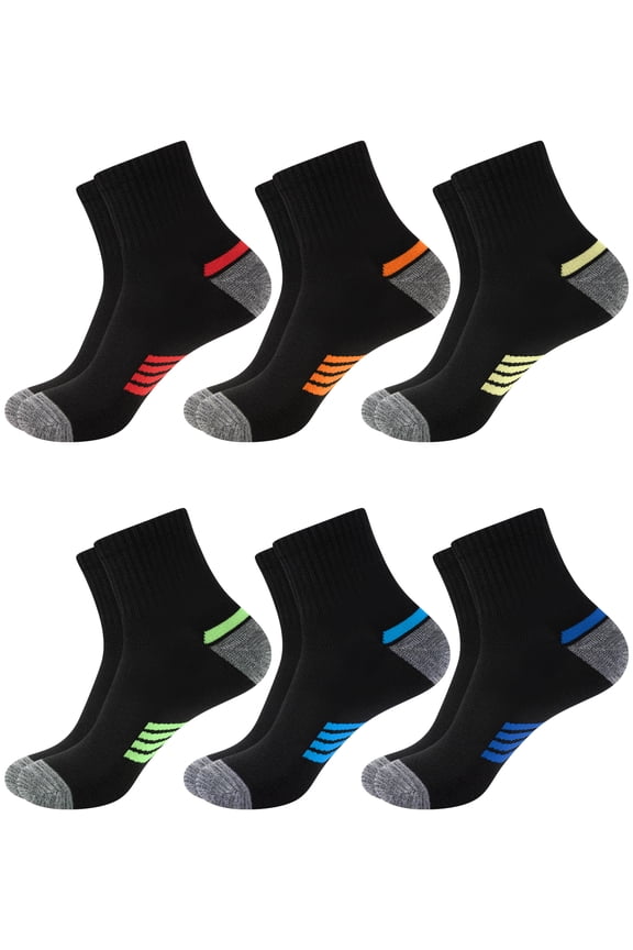 6 Pairs Mens Breathable Quarter Socks Soft Cushioned Comfort Athletic Socks