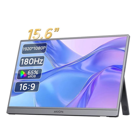ARZOPA 15.6 inch 1080P 100%sRGB Grey Portable Gaming Monitor HDR10 External Second Display Screen for PC/MAC/Phone/Xbox A1 GRAY