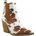 thumbnail image 1 of ARiderGirl Dako Womens Western Cowboy Booties with Stacked Leather Heel Slip on Cow Print Ankle Booties, 1 of 4