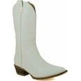thumbnail image 1 of ARiderGirl Summer Women's Embroidered Western Cowboy Cowgirl Leather Stacked Heel Pointed Toe Mid-Calf Boots, 1 of 4