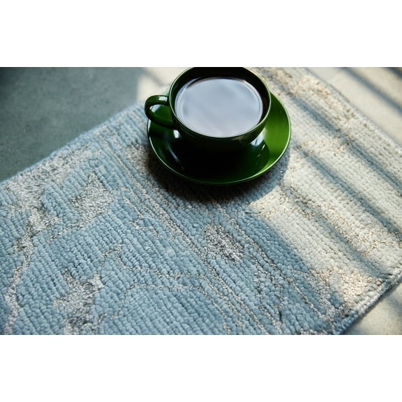 AS-4 Agra Floral Sea Rug 1 x 1.5 ft Handmade Handknotted Carpet, rug, Unique one of a kind, Premium Wool