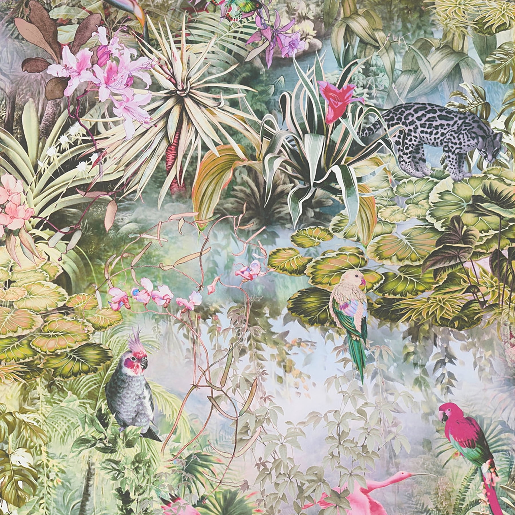 AS Creation Cordian Light Yellow Rainforest Landscape Wallpaper