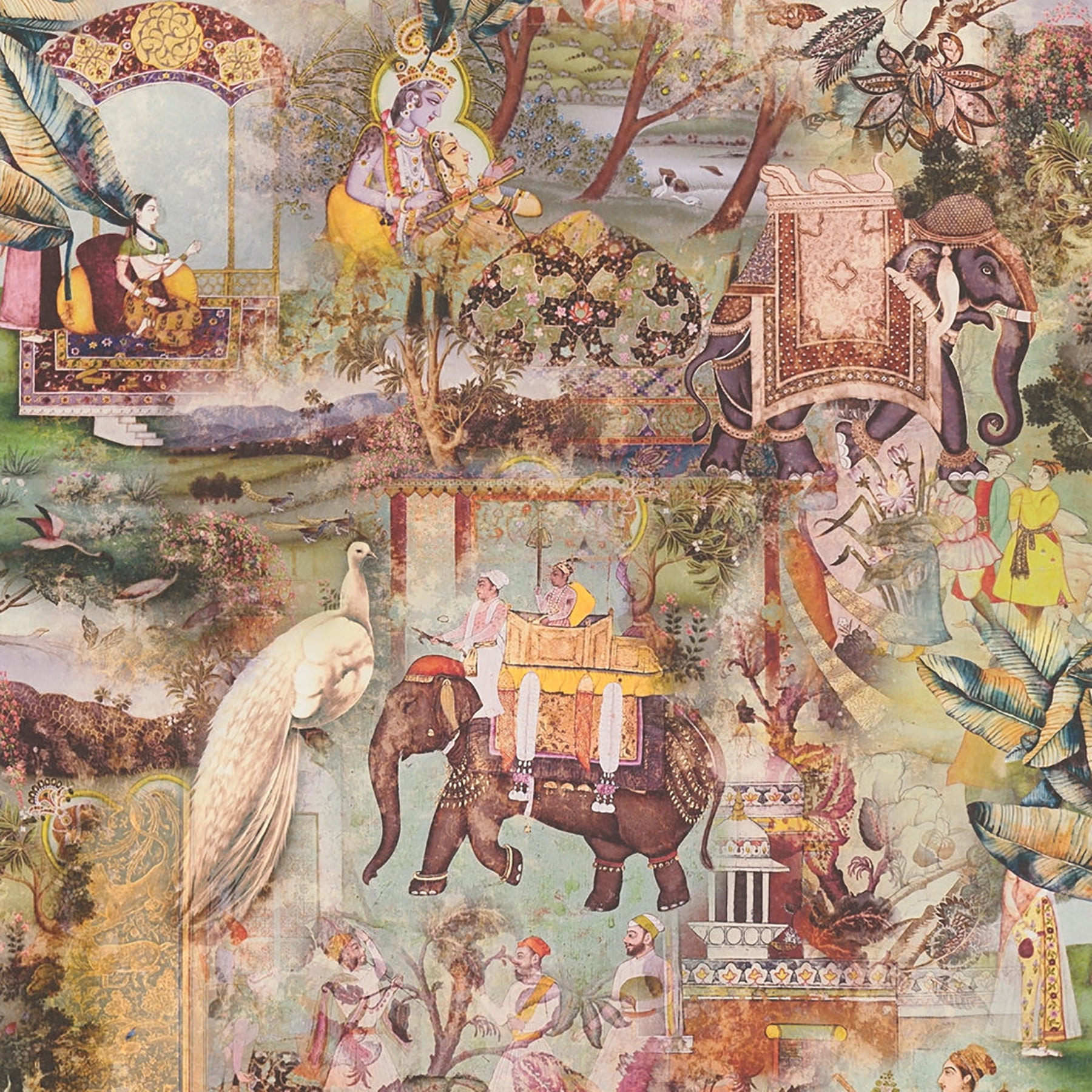 AS Creation Fenmore Olive Indian Safari Wallpaper