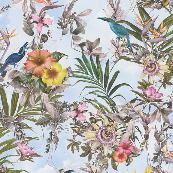 AS Creation Hollis Sky Blue Tropical Wallpaper