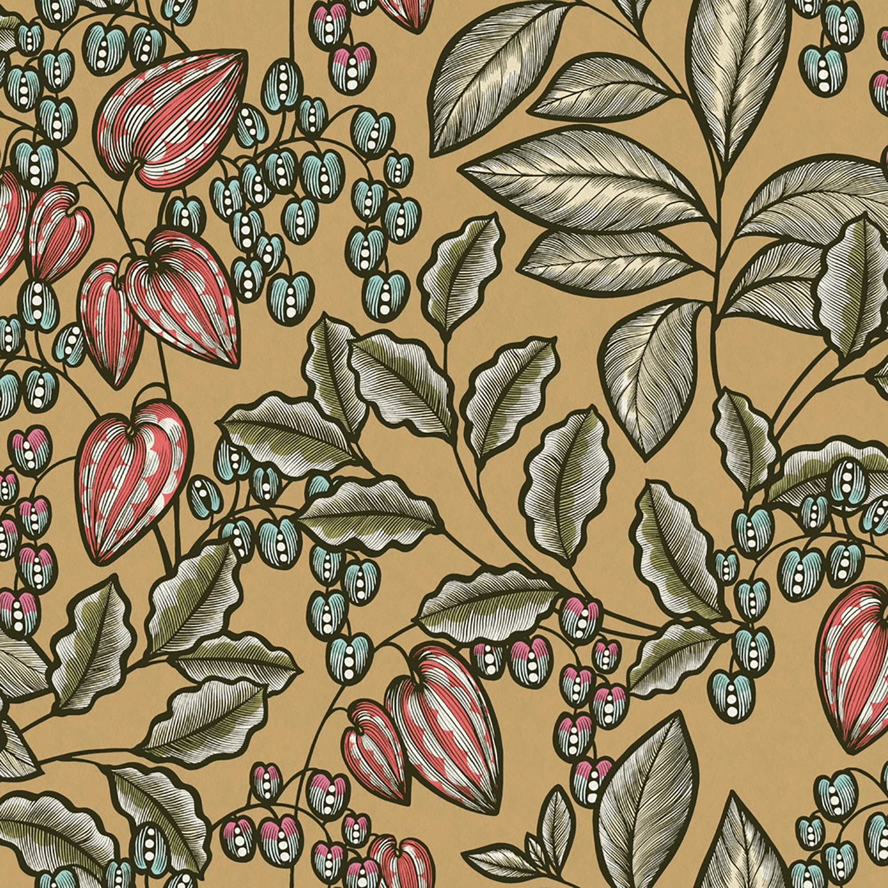 AS Creation Leif Mustard Vine Trail Wallpaper