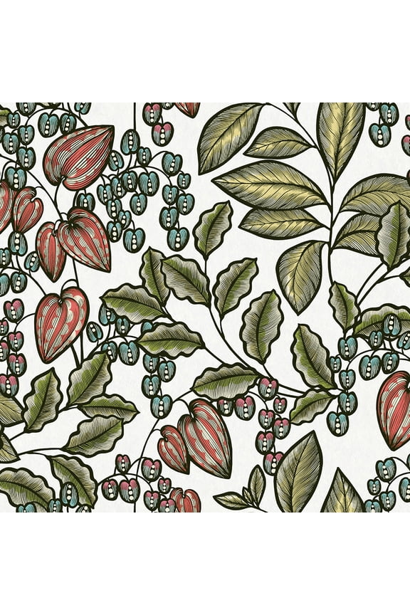 AS Creation Leif White Vine Trail Wallpaper