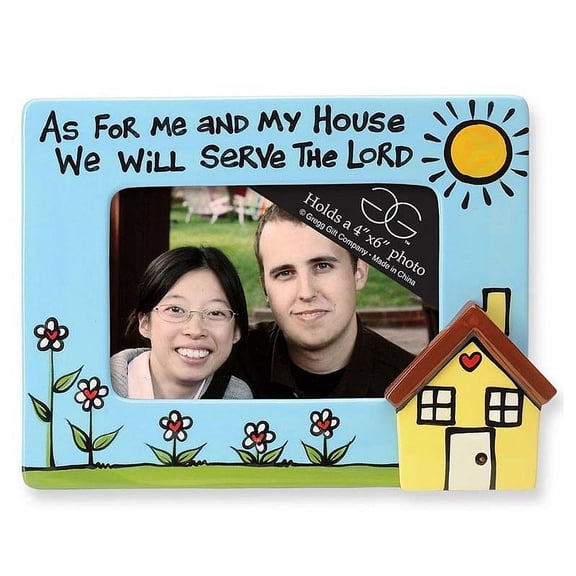 AS FOR ME AND MY HOUSE colorful ceramic picture frame by Our Name is Mud - 4x6