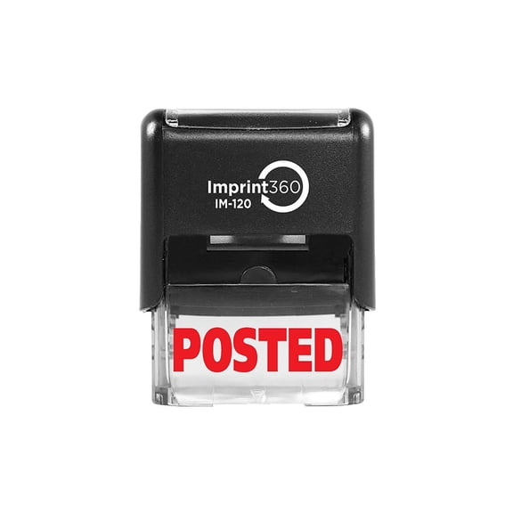 AS-IMP1034 - Posted, Heavy Duty Commerical Quality Self-Inking Rubber Stamp, Red Ink, 9/16" x 1-1/2" Impression Size, Laser Engraved for Clean, Precise Imprints