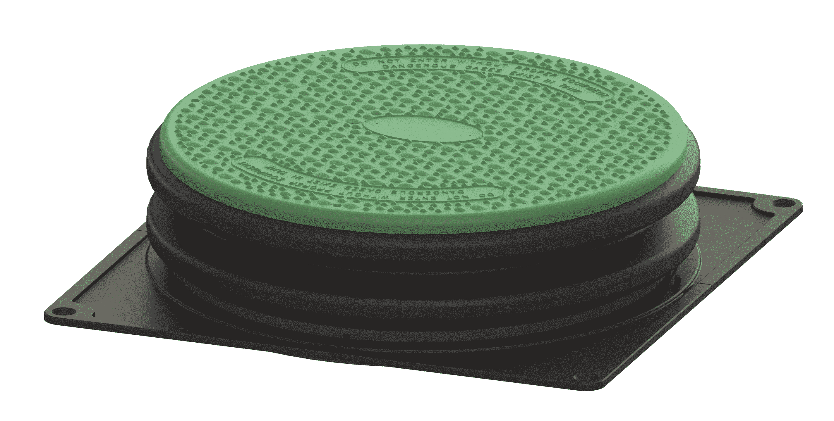 Green and Black Plastic Septic Tank Riser Kit - 23.5" Diameter x 7" Tall