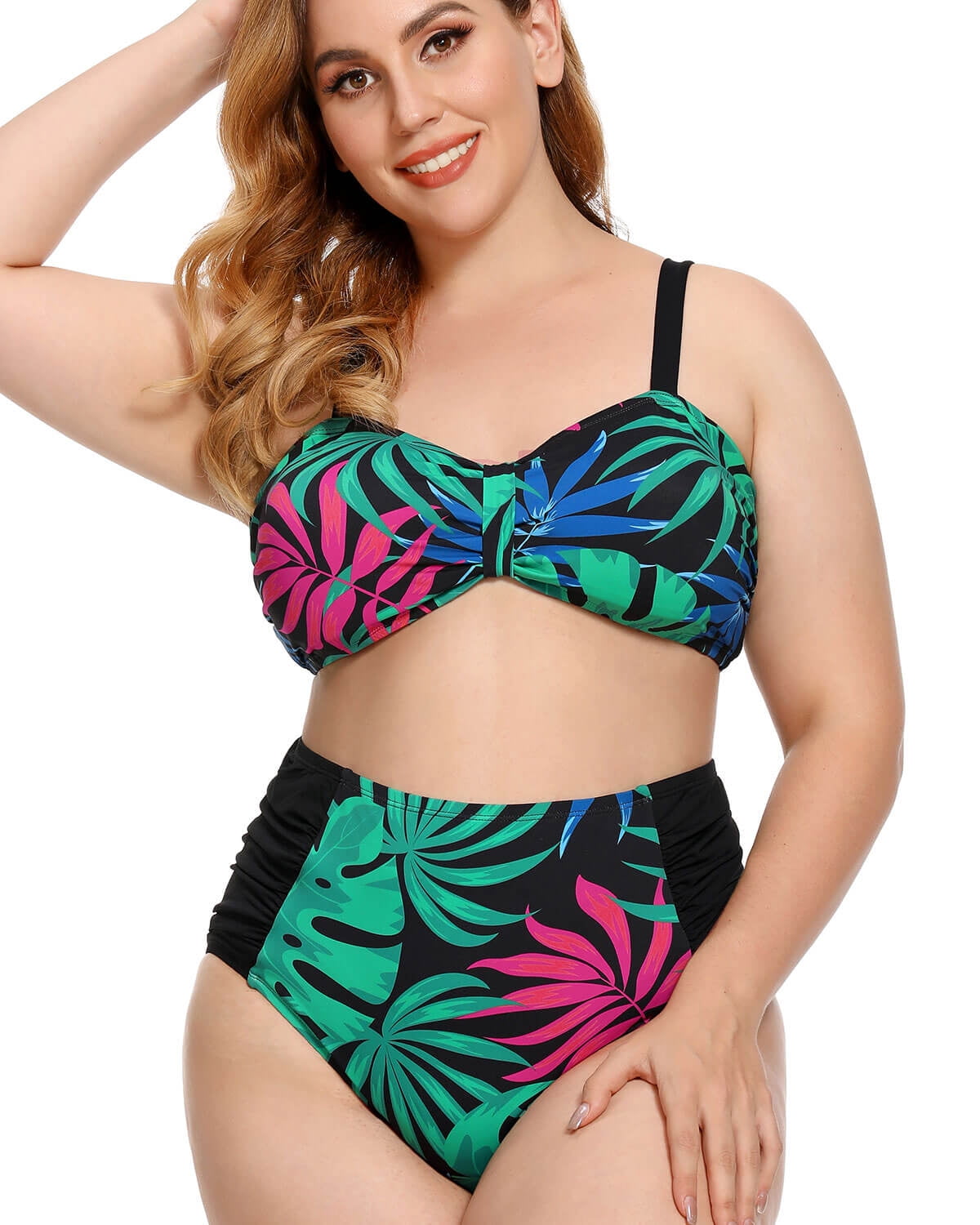 AS ROSE RICH Women Swimsuits Tummy Control Plus Size 2pc Bathing