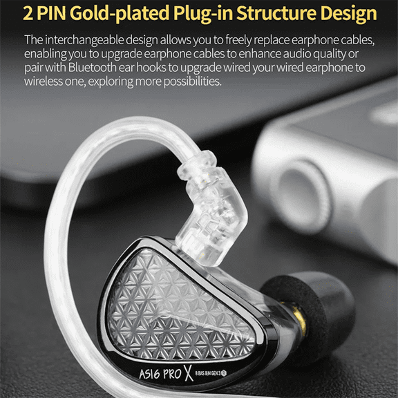 AS16 PRO X 16BA 8 Balanced Armature in Ear Earphone High Sound Quality Headsets HiFi Monitor Music Headphones