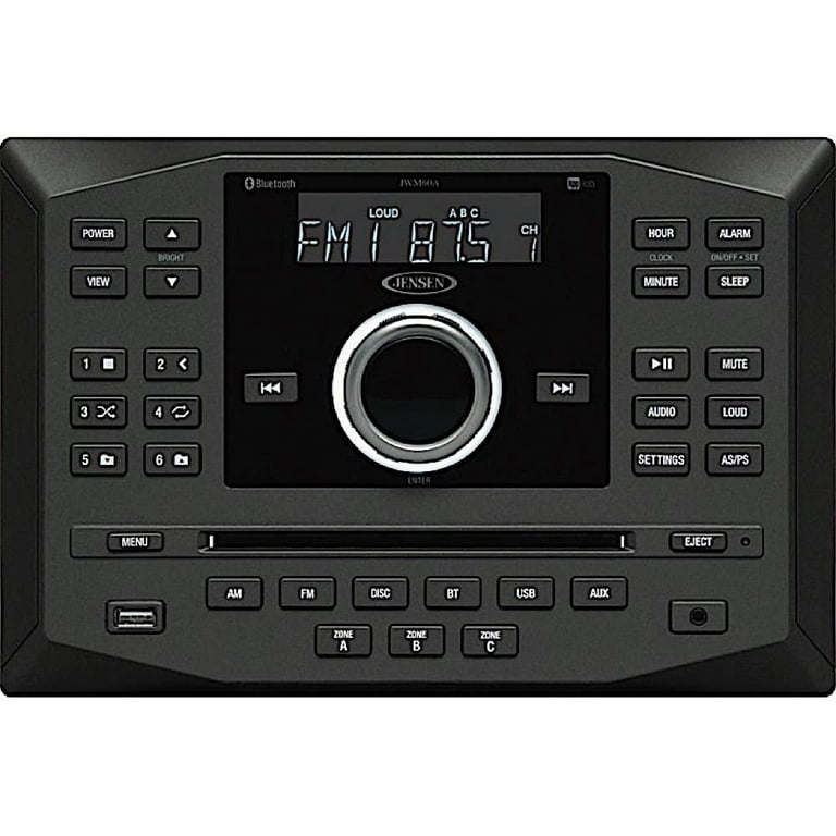ASA Electronics Jensen Wall Mount RV Bluetooth Stereo, 3 Speaker