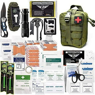 200Pcs Emergency Survival Kit and First Aid Kit Professional Survival Gear  SOS Emergency Tool with Molle Pouch for Camping Adventures
