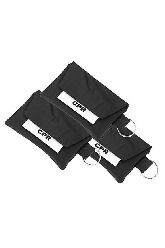 CPR Face Mask Key Chain Kit With Gloves - 3 Pack, Black