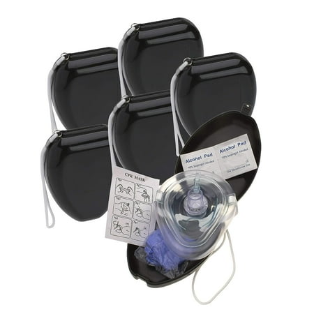ASA TECHMED CPR Rescue Mask Kit - Adult/Child Pocket Resuscitator, 5 Pack