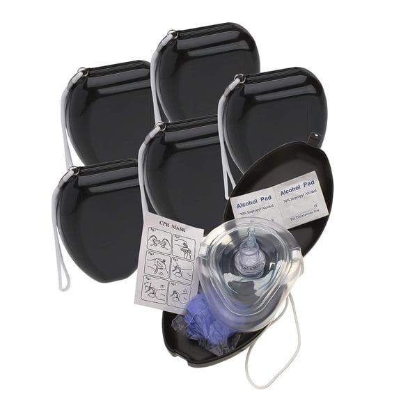 ASA TECHMED CPR Rescue Mask Kit - Adult/Child Pocket Resuscitator, 5 Pack