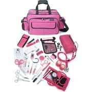 ASA TECHMED Durable Nurse Travel Bag with Nursing Supplies - Pink