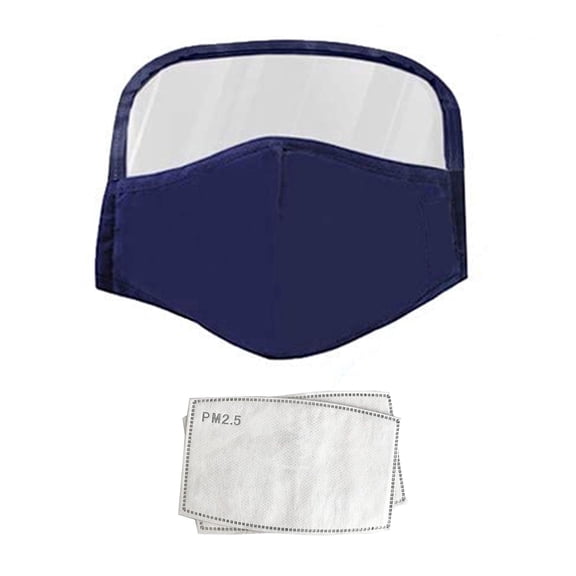 ASA TECHMED Face Mask, Cotton Dust-Proof Outdoor Reusable Face Guard with Transparent Eye Shield
