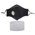 thumbnail image 1 of ASA TECHMED Reusable Dual Air Breathing Valve Face Mask Cover with Activated Carbon Filter (Black with Valve), 1 of 1