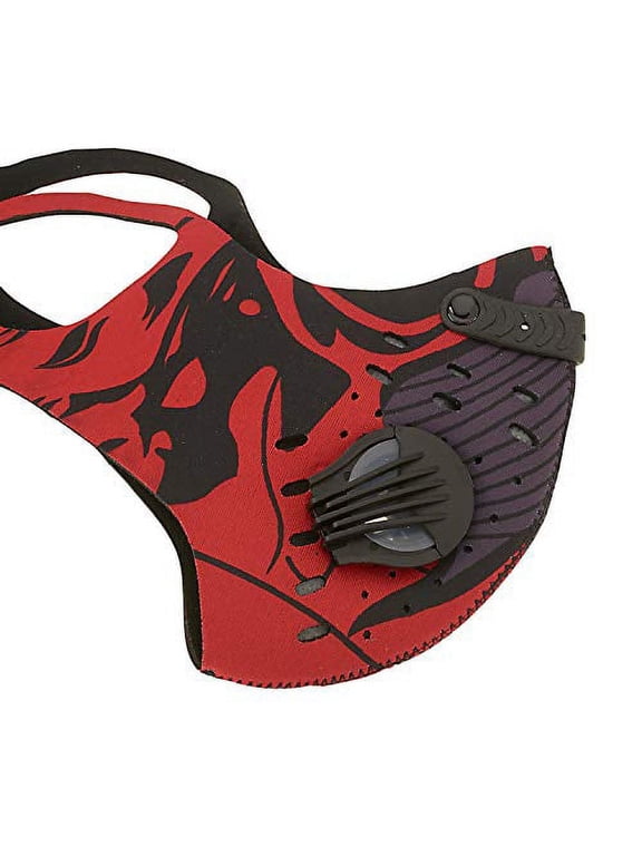 Reusable Dual Air Breathing Valve Face Mask Cover with Activated Carbon Filter (Tactical Red)