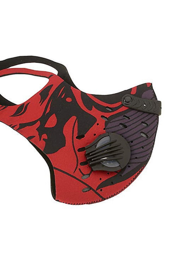 Reusable Dual Air Breathing Valve Face Mask Cover with Activated Carbon Filter (Tactical Red)