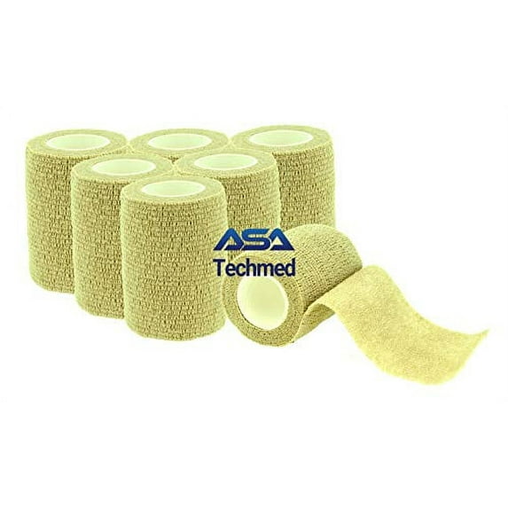 ASA TECHMED Self Adhesive Bandage 2" x 5 yards, 6 pack Tan