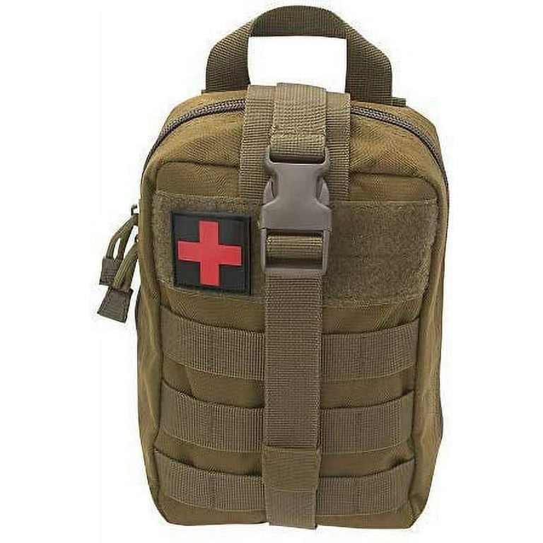 ASA Techmed EMT Pouch MOLLE Ifak Pouch Tactical MOLLE Medical First Aid Kit  Utility Pouch (Brown) 