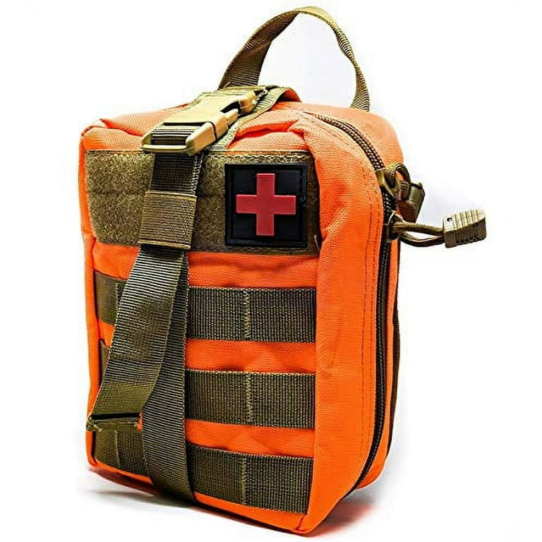 ASA Techmed EMT Pouch MOLLE Ifak Pouch Tactical MOLLE Medical First Aid Kit Utility Pouch Orange