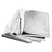 ASA Techmed Emergency Mylar Thermal Blanket + Foil Space Rescue Blanket, 55×84in NASA Heat Retention, Waterproof Outdoor Survival, Silver – 15 Pack