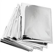ASA Techmed Emergency Mylar Thermal Blanket + Foil Space Rescue Blanket, 55 84in NASA Heat Retention, Waterproof Outdoor Survival, Silver   20 Pack