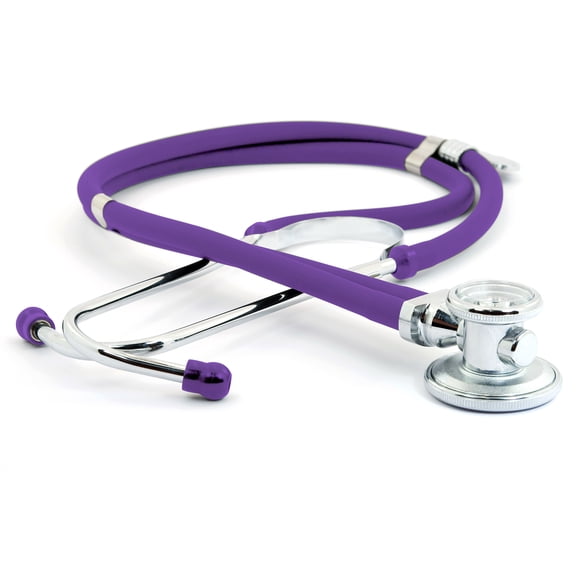 ASA Techmed Premium Stethoscopes Sprague Double Tube Adult and Pediatric Stethoscope - Ideal Gift for EMT, Nurse, Doctor, Medical Student, Paramedic and First Responders Includes Accessories (Purple)
