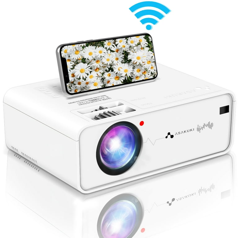 ASAKUKI Mini Wifi Projector, HD 1080P, Portable LCD Home Theater