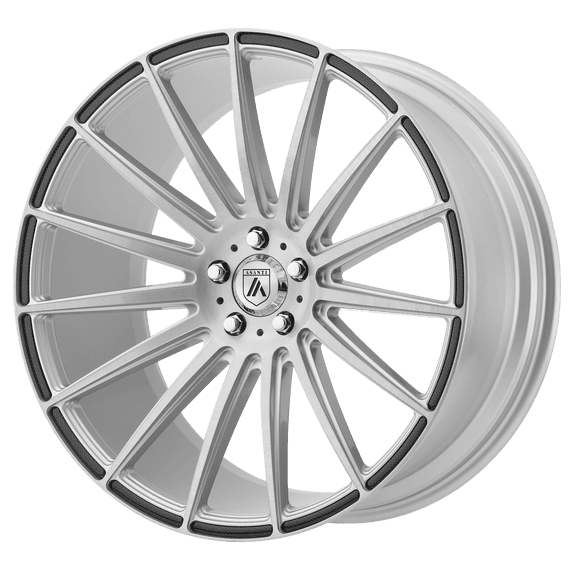 ASANTI BLACK ABL-14 POLARIS 22X10.5 5X120 35ET 72.6CB BRUSHED SILVER CARBON FIBER INSERT WHEEL