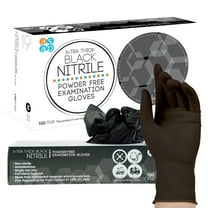 ASAP Black Nitrile Exam Gloves, Medium, 4 Mil, Latex-Free, Powder-Free, Food Safe Disposable, Box of 100
