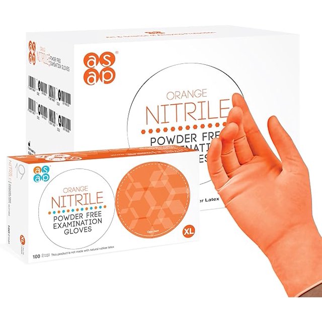 ASAP Orange Nitrile Gloves Large 4.5 Mil Orange Exam Gloves, Orange