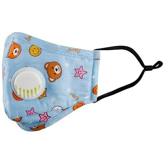 ASATECHMED 1 Pack Cloth Kids Face Mask Reuseable Washable in Assorted Colors (2PCS Replacement Filters)