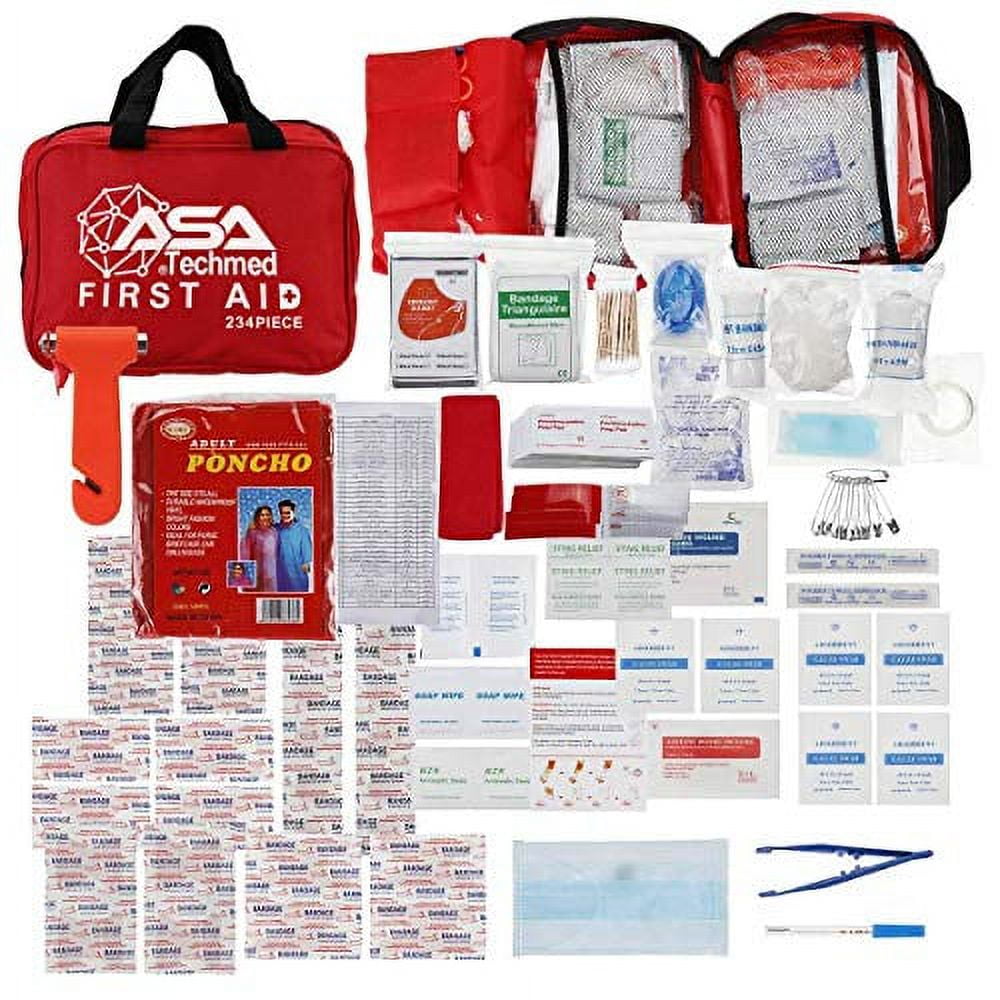 ASATECHMED 234 Piece First Aid Kit Compact, Lightweight for Emergencies at Home, Workplace, Outdoors, Car, Camping, Sports, Hiking & Survival, Fully Stocked First Aid Kit