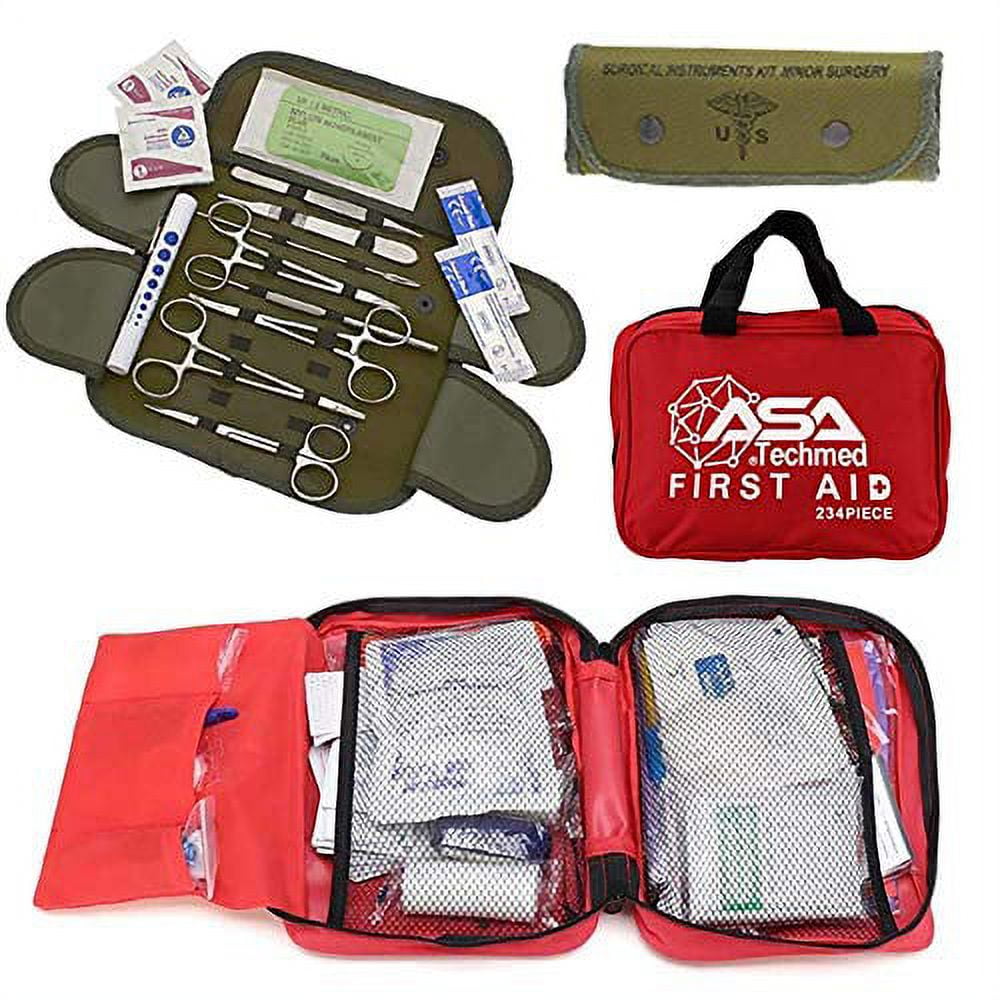 ASATECHMED First Aid Kit Compact, Lightweight for Emergencies at Home, Workplace, Outdoors, Car, Camping, Sports, Hiking & Survival, Fully Stocked First Aid Kit (Combo)…