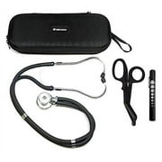 ASATechmed Sprague Rappaport Stethoscope Dual Head Adult + Free Lightweight Storage Case, Matching EMT Shear and Penlight Ideal Gift for Medical Students, Doctors, Nurses, EMT and Paramedics Pink