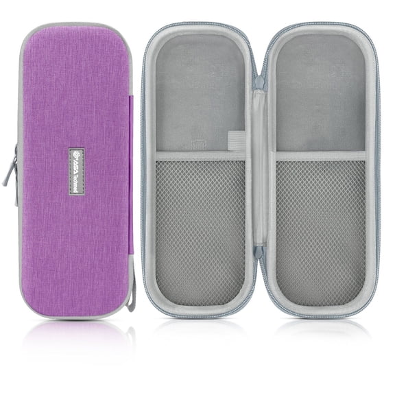 ASA Techmed Stethoscope Case – Fits 3M Littmann Stethoscope, Hard Protective EVA Storage Case with Mesh Accessory Pocket, Purple / Grey – 1 Pack